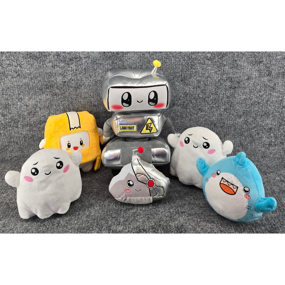 LankyBox Plush Lot LankyBot Boxy Thicc Shark Cyborg Rocky 2 Glowing Ghosty Works